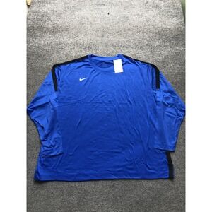 Nike Dri-FIT Shirt Mens 3XL Blue Long Sleeve Colorblock Athletic Training Top